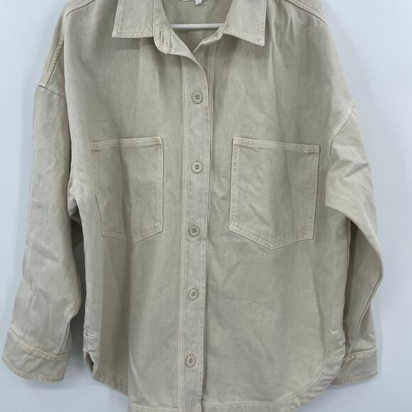 Xirena Cargo Oversized Denim Jacket Size Large 100% Cotton - Picture 4 of 7